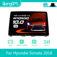 For Hyundai Sonata 2018 Android Car Radio Stereo Multimedia Player 2 Din Autoradio GPS Navigation PX6 Unit Screen Display