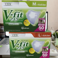จัดส่งทันที. รุ่นใหม่แบบหนา！แท้ แมส v fit mask กล่อง 50ชิ้น หน้ากากอนามัยไอริสโอยามะ แมส v fit 3d v 