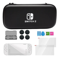 10 in 1Accessories Kit for Nintendo Switch 2 Portable Storage Bag 10 Game Card Slots Clear Hard Cove