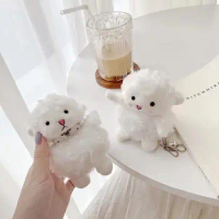 Pure white plush 3D little sheep Earphone Cover for AirPods Pro 3 furry warm hands silicone Protective Case for AirPod 1 2 case