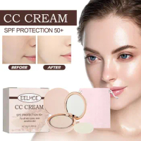 EELHOE Pressed Powder Skin Protection Lightweight Breathable BB Cream Long Lasting Natural Concealer Setting Powder Makeup
