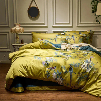 HD Bird Branch Print Premium Soft Egyptian Cotton Family Size Duvet Cover US King Queen Bedding Set 