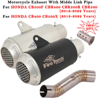 Motorcycle Exhaust Escape Modified Muffler Middle link Pipe For Honda CBR500 CBR500R CB500F CB500X CB400 CBR400 2016 - 2021 2022