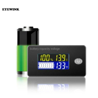 Li-ion Lifepo4 Battery Capacity Indicator 12V 24V 36V 48V 60V 72Display LCD Voltmeter Temperature Meter Tester JS-C35