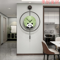 免運 掛鐘 時尚個性創意熊貓掛鐘餐廳玄關背景裝飾鐘表客廳簡約時鐘掛墻家用