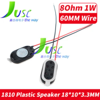 5Pcs/Lot 1810 Internal Magnetic Plastic Speaker 8Ohm 1 Watt Elliptical Flat Panel MP3 Speaker Wire Length 60MM 18*10MM 8R 1 Watt