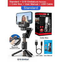 Q18 gimbal Stabilizer โหมดติดตามเดสก์ท็อป สมาร์ทโฟน selfie Stick พร้อมไฟเติมสำหรับศัพท์มือถือ Xiaomi