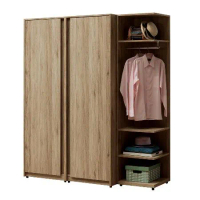 唯熙傢俱 蕾拉橡木色5.5尺衣櫃(衣櫥 衣櫃 開門衣櫥 置物櫃 收納櫃 抽屜櫃)