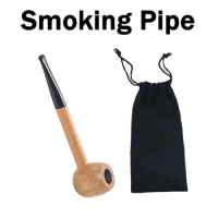 Straight Wood Portable Smoke Pipe Cleanable Microfilter Hookah Pipe High quality Reducing Tar Cigarette tube Smoking Accessories