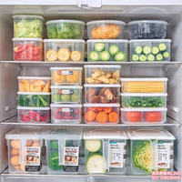 日本進口冰箱收納盒塑料保鮮盒長方形密封盒子食品餃子冷凍整理盒3個