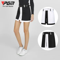 PGM Girl Fast-dry Golf Short Skirt Lady Anti-empty A-lined Skort Breathable Split Skirt Patchwork Leisure Apparel with Pocket