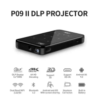 P09 Mini Portable Projector 3D 4K DLP Android 200 ANSI Lumens Wifi BT Mobile Pocket Video Movie Smartphone Projector Beamer