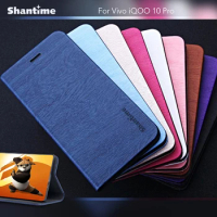 Wood grain PU Leather Case For Vivo iQOO 10 Pro Flip Case For Vivo iQOO 10 Pro Business Phone Bag Case Soft Silicone Back Cover