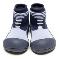 【任2件990】韓國 Attipas 快樂腳襪型學步鞋-英倫紳士藍