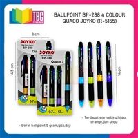 5 PCS BOLPEN 4 COLOR QUANCO JOYKO / PULPEN BALLPOINT BOLPOIN WARNA BP-288 R-5155