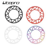 Litepro Folding Bicycle Tooth Chainring Positive Negative Tooth 46/48/50/52/56/58T Chainwheel BMX Bike Colorful Crankset 130BCD