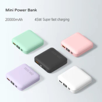 Portable Mini Power Bank 20000mAh PD 45W Fast Charge Powerbank Built in Cable External Battery iPhone 15 Xiaomi Spare Battery