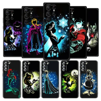 Princess Beautiful For Samsung Galaxy S23 S22 S21 S20 Ultra Plus Pro S10 S9 S8 4G 5G Silicone Soft Black Phone Case