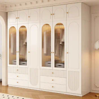 Luxury Multilayer Wardrobe Exhibit Wood Queen Open Closets Room Wardrobe Drawers Shelf Rangement Chambre Bedroom Furniture