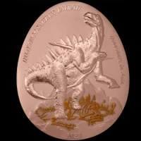 2023 Samoa 50*40MM Gold Plated Dinosaur Egg 20 Cents Coin （Series 9）