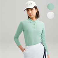 【HONMA 本間高爾夫】女款吸濕排汗長袖POLO衫 日本高爾夫專業品牌(XS-L 淺綠 白色任選HWKC705R708)