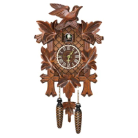 Nordic Vintage Wooden Cuckoo Wall Clock Cuckoo Report Punctually Alarm Clock Living Room Decoration Crafts Chic Pendulum Clock