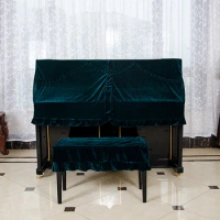 1PC Piano Cover Half Mask Classical Upright Velvet Piano Dust Cover Without Stool Cover Piano Cover New Arrivals Pleuche KQ 009