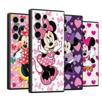 Minnie Love Flower Phone Case for Samsung Galaxy S23 Ultra S22 S21 FE S20 S10 S10E Note 20 10 Plus Coque