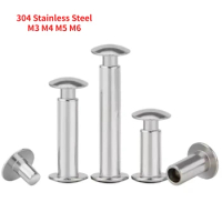 10/20/50pcs M3 M4 M5 M6 304 Stainless Steel Butt Rivet with Mushroom Head Semi-hollow Set Male and Female 4~40mm Length