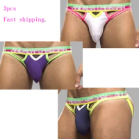 3pcs Men Jockstrap men underwear thongs briefs cueca male panties Gstring thongs sexy gay men underwear underpants Fast shipping