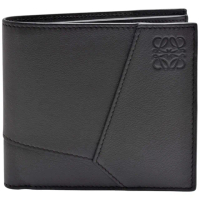 【LOEWE 羅威】經典Puzzle品牌LOGO壓印小牛皮零錢袋短夾(深灰色C510501X09-1220)