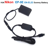 EP-5E DC Coupler ENEL22 EN-EL22 Dummy Battery+EH5A Mobile Power Bank USB-C PD Adapter Cable For Nikon 1 J4 S2 1J4 1S2
