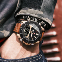 Mens Watches To Luxury Brand Men Leather Sports Watches KADEMAN Men's Quartz LED Digital Clock Waterproof Military Wrist Watch