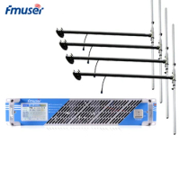 FMUSER FSN-150T 100W 150W Touch Screen FM Radio Transmitter Broadcast+4 Bay Dipole Antenna+30m 1/2" Cable For FM Radio Station