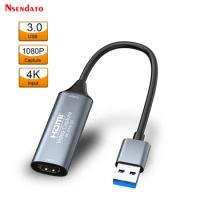 USB HDMI Video Capture Card 4K 1080p HDMI to USB2.0 USB3.0 Video Grabber Capture Box for PC Computer Camera Live Stream Recorder