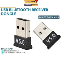 USB Bluetooth 5.0 Receiver Dongle Windows 7-11 Hitam