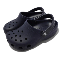 【Crocs】洞洞鞋 Classic Clog K 深藍 小朋友 中童鞋 親子鞋 4-7歲 幼稚園 布希鞋(206991410)