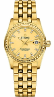 TITONI 梅花錶 宇宙系列 經典 機械女腕表(729G-306)-27mm-全金鋼帶【刷卡回饋 分期0利率】