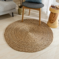 手工編織圓形黃麻地墊客廳茶幾陽臺臥室床邊毯北歐草編榻榻米地毯
