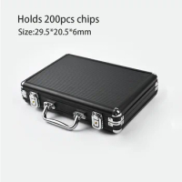 Aluminium Chip Case Holds 200pcs Chips Casino Texas Poker Chips Case Portable Monopoly Chips Box Suitcase Tokens Suitcase