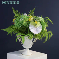 INDIGO-Handmade Green Hydrangea Bouquet, Anthurium Tulip Rose, Wedding Bride Holding, Artificial Flower, Christmas Decor, Event
