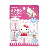 小禮堂 Hello Kitty 造型吸盤式牙刷架《紅白.站立》銅板小物