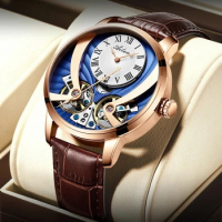 Double Tourbillon Business Mens Watches Top Brand Luxury Casual Automatic Mechanical Sports Watch Ge