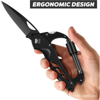 Best-selling multifunctional folding knife, multifunctional carabiner with small folding knife, outd