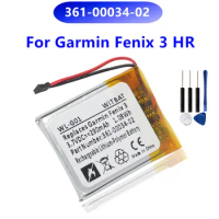 361-00034-02 290mAh Original Replacement Watch Battery For Garmin Fenix 3 Fenix3 F3 HR GPS Sports Watch + Free Tools