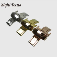 18mm Stainless Steel Leather Watchband Butterfly Buckle for Tissot T41 T60 T91 T099 T014 63 1853 Strap Clasp Watch Buckle Parts