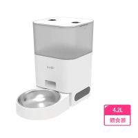 【P&H寵物家】Peile沛樂 4.2L大容量方塊自動餵食器 寵物智能餵食器WiFI版(寵物自動餵食機)-極致黑