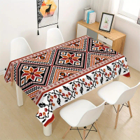 Multicolor Patchwork Ethnic Vintage Tablecloth, Washable And Easy To Clean, Is An Ideal Dining Table