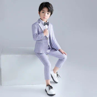 Children's Dress Suit Set Autumn Boy Piano Stage Host Speech Performance Costume Kids Blazer Vest Pants Clothes