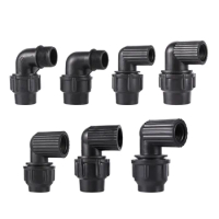 1/2" 3/4" 1" Female Male Thread to 20/25/32mm 90 Degree Reducing Elbow Water Connector Black PE Pipe PVC Tube Connection Joint